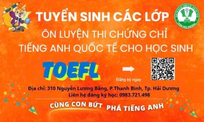 THÔNG BÁO TUYỂN SINH LỚP LUYỆN THI CHỨNG CHỈ TOEFL PRIMARY HÈ 2025